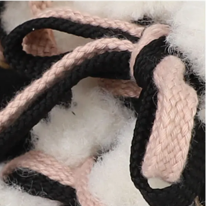 Kawaii Shoes White Black Shoes Lamb Wool Padded Snow Boots 33768:450162 33768:450162