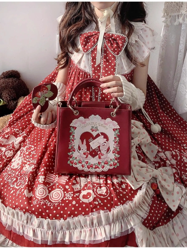 Retro Lolita Bag Square Wedding Handbag Crossbody Bag 41812:721748