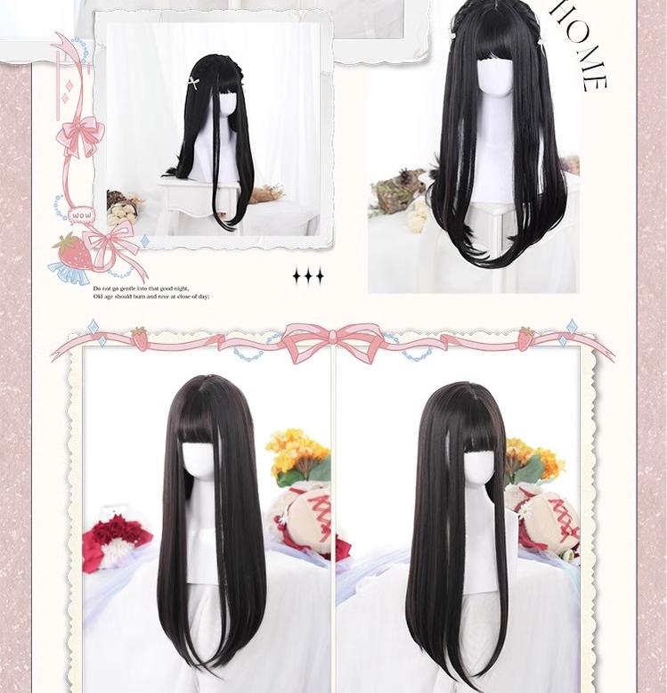 Harajuku Fashion Lolita Black Straight Long Wig 22812:330538