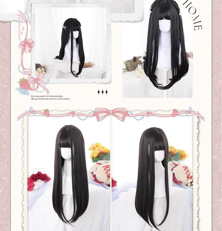 Harajuku Fashion Lolita Black Straight Long Wig 22812:330538 22812:330538