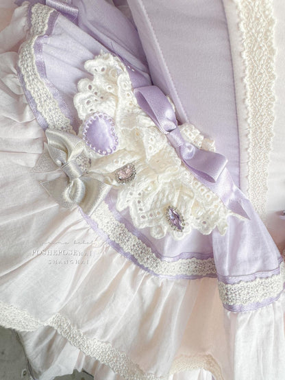 Lolita Dress Set Sweet Violet Pink Puffy Dress Corset Dress 36388:554854
