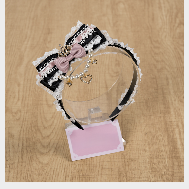 Jirai Kei Headband, Mini Crown & Rhinestone Pendant 44955:838753