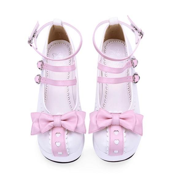 Lolita Platform Shoes Round Toe Thick Bottom Princess Shoes 37448:561696