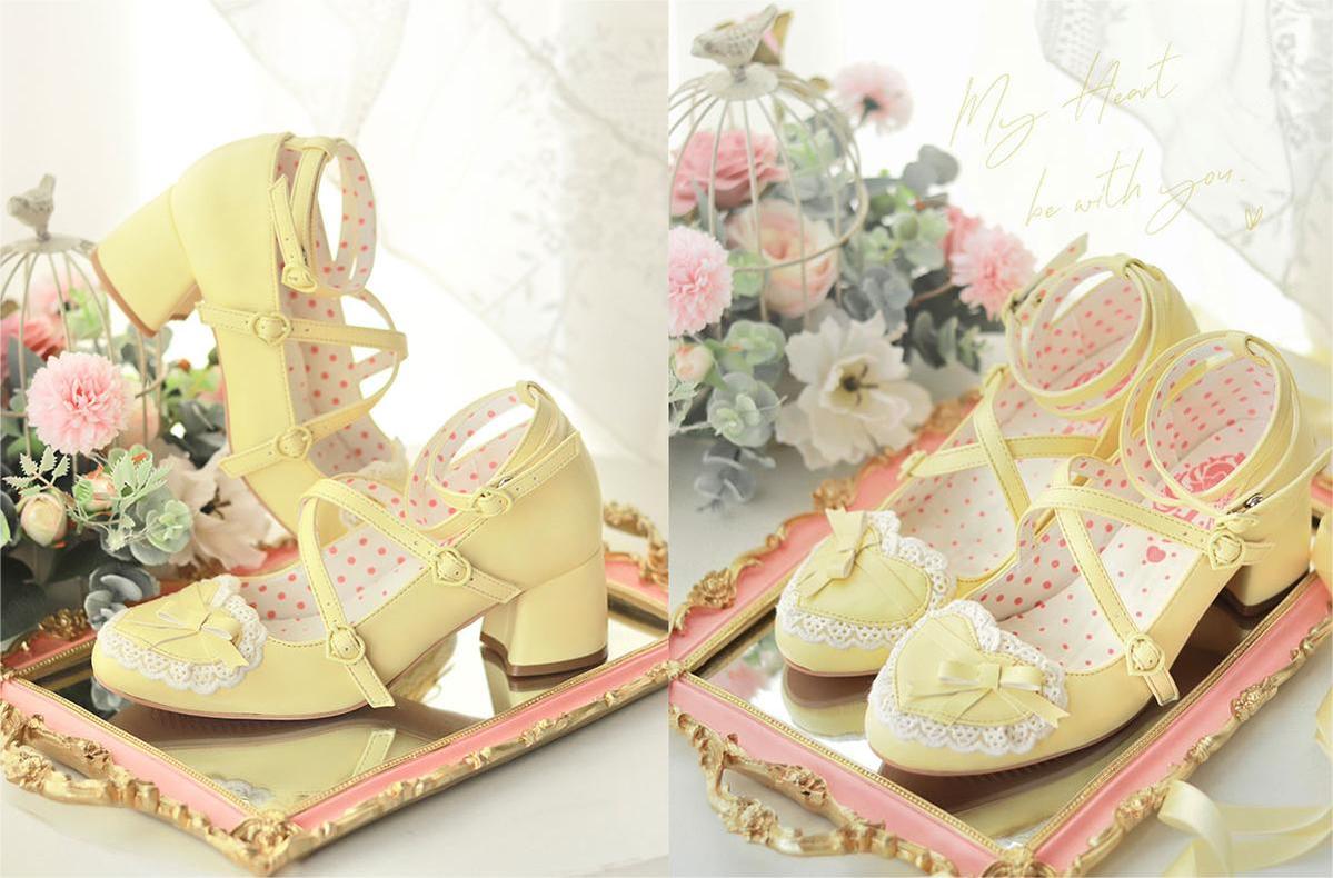 Lolita Shoes Platform Shoes Bow High Heels Shoes 35590:542238