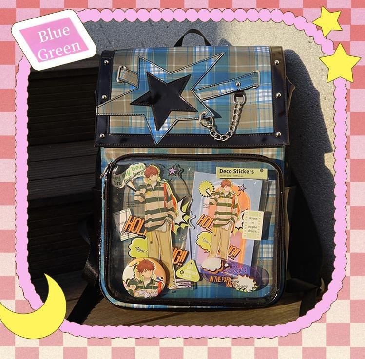 Subculture Ita Bag Plaid Star Large Capacity Ita Backpack – Honey