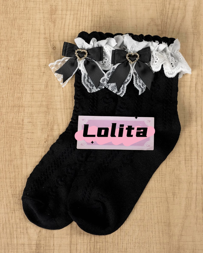 Lolita Socks Cotton Socks Jirai Kei Mid-calf Socks 40894:694028