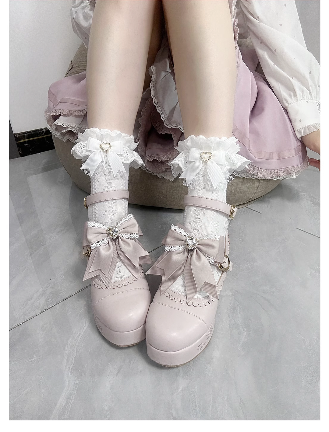 Lolita Socks Cotton Socks Jirai Kei Mid-calf Socks 40894:694054