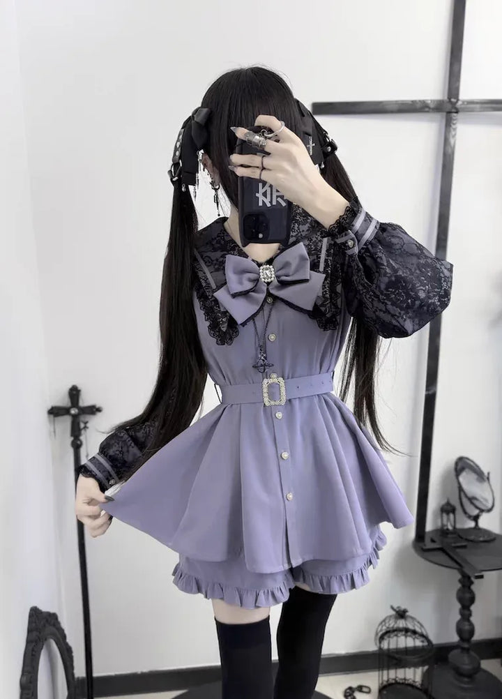 Jirai Kei Dress And Shorts Waist-cinching Set Up (L M S XL) 37548:863633