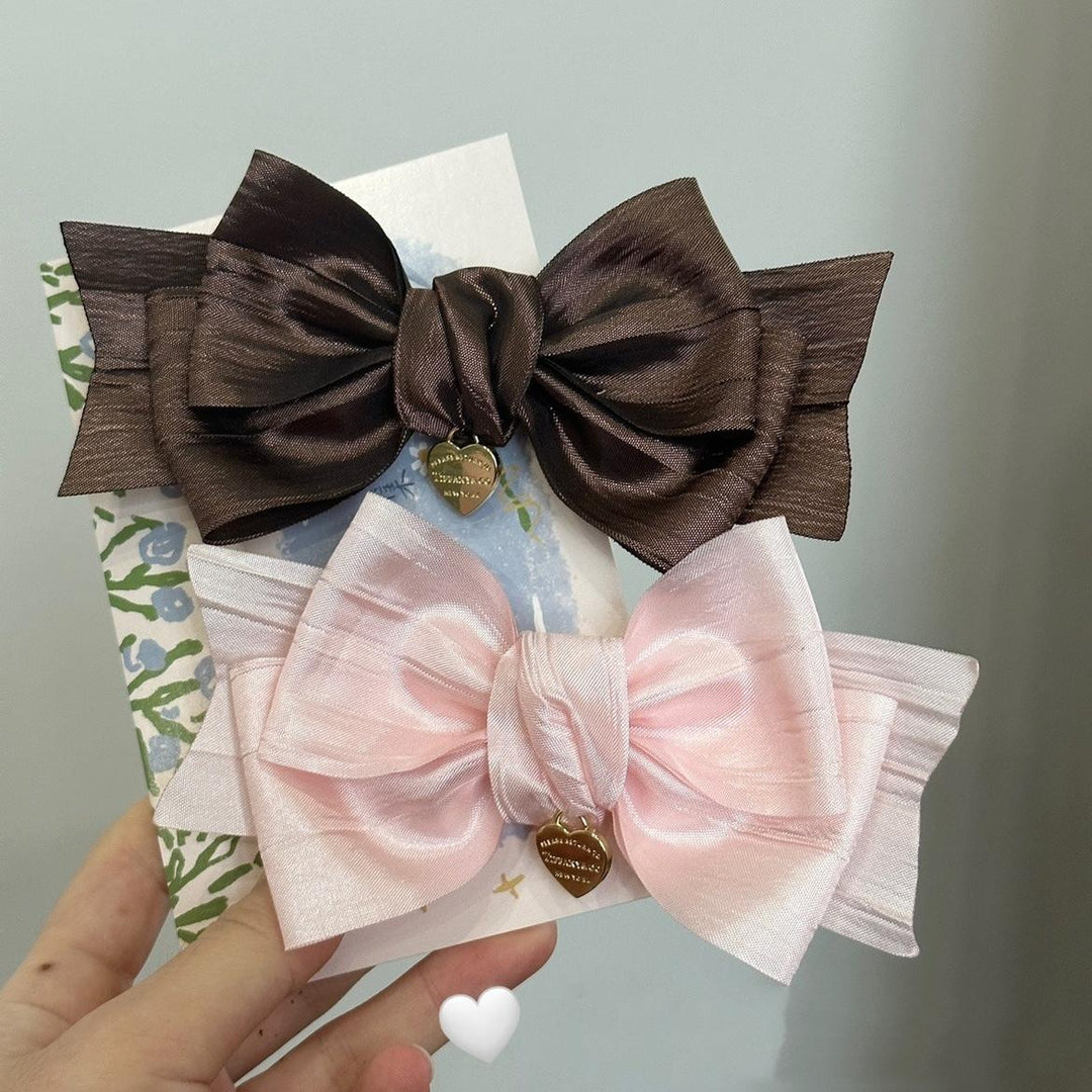 Lolita Headdress Pink Brown Clip Sweet Bow Hair Accessory 32172:563072 32172:563072