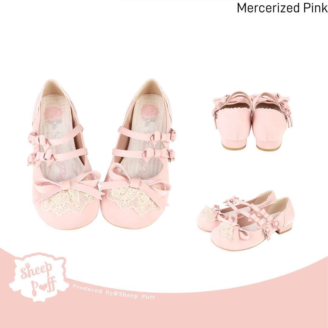 Lolita Shoes Kawaii Low Heel Shoes Lace Round-Toe Shoes (34 35 36 37 38 39 40 41) 37112:557734 (34 35 36 37 38 39 40 41) 37112:557734