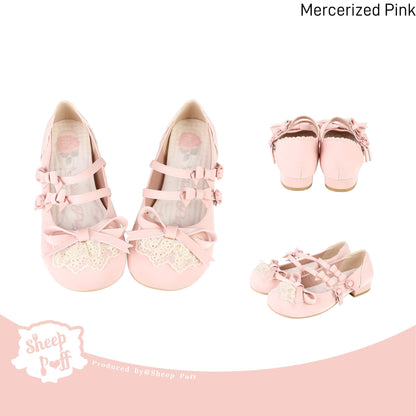 Lolita Shoes Kawaii Low Heel Shoes Lace Round-Toe Shoes (34 35 36 37 38 39 40 41) 37112:557734