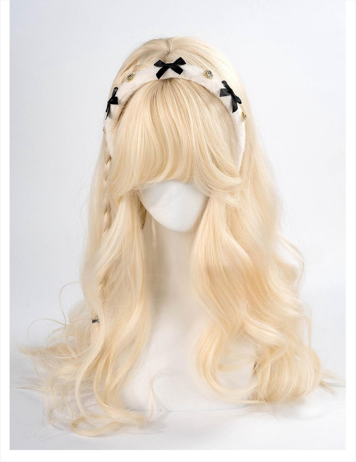 Jirai Kei Headwear Rhinestone Bow Hairband Fluffy Headpiece 39654:648232