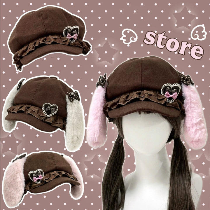 Subculture Newsboy Cap, Detachable Bunny Ears 45704:860495