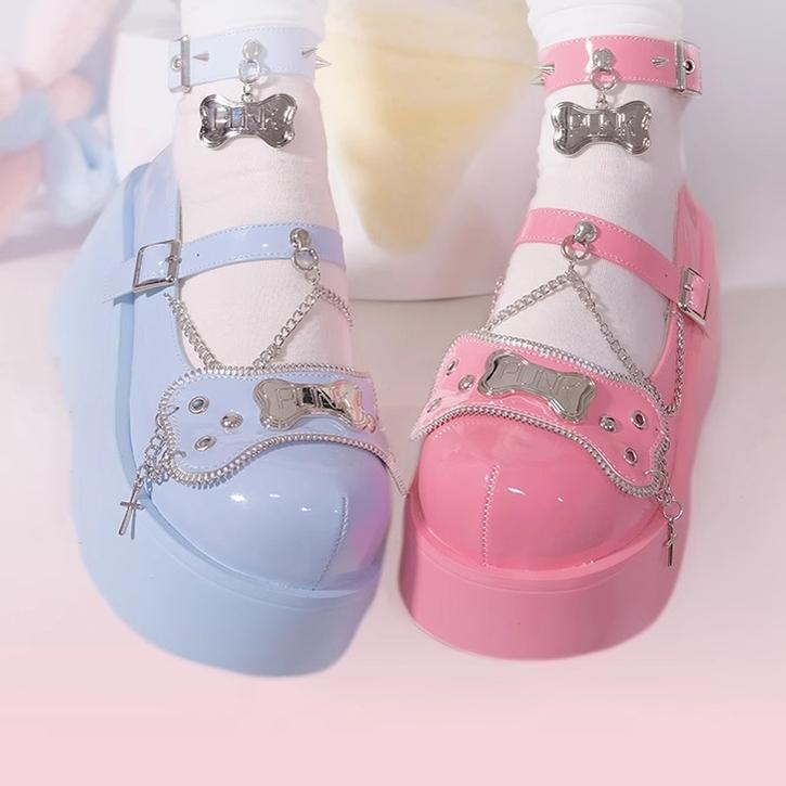 Y2K Shoes Gyaru Fashion Pink Purple Platform Shoes 29720:370752