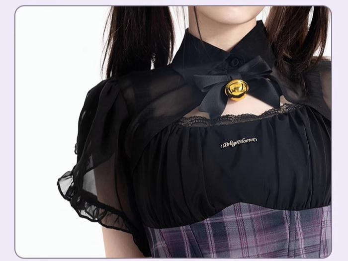 black and purple plaid dress Lip Service Y2K Punk Mall Goth Plaid Dress Purple Black Corset XS/XXS