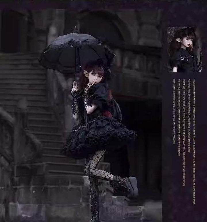 Gothic Lolita Dress Sweet Short Jumper Dress 38332:610852