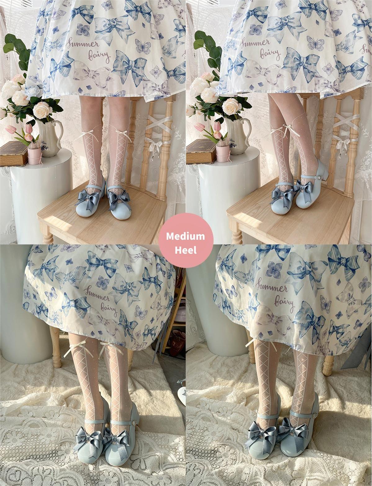 Lolita shoes Round Toe Heels Shoes Multicolors 35594:546434