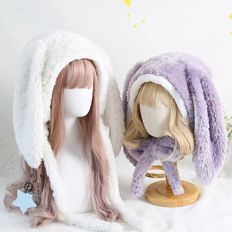 Lolita Kawaii Long Eared Bunny Hat Warm Multicolored Hat 28928:363208 28928:363208