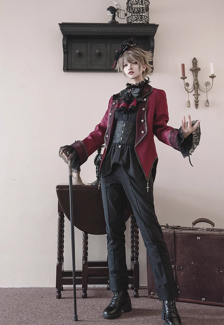 Ouji Lolita Outfit Prince Set Coat Shirt Pants 39364:629850