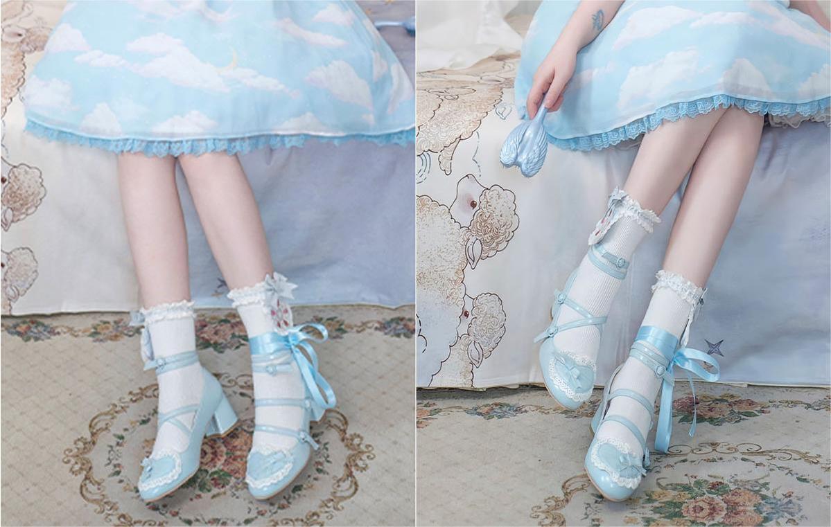 Lolita Shoes Platform Shoes Bow High Heels Shoes 35590:542204
