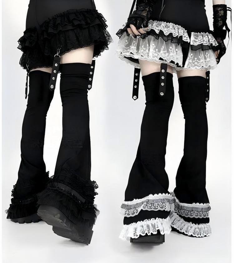 Subculture Leg Warmers Black Lace Over-The-Knee Leg Covers 41450:698366