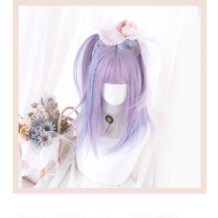 Lolita JK Wig Harajuku Blue Purple Highlight Dyed Wig 31722:367450 31722:367450