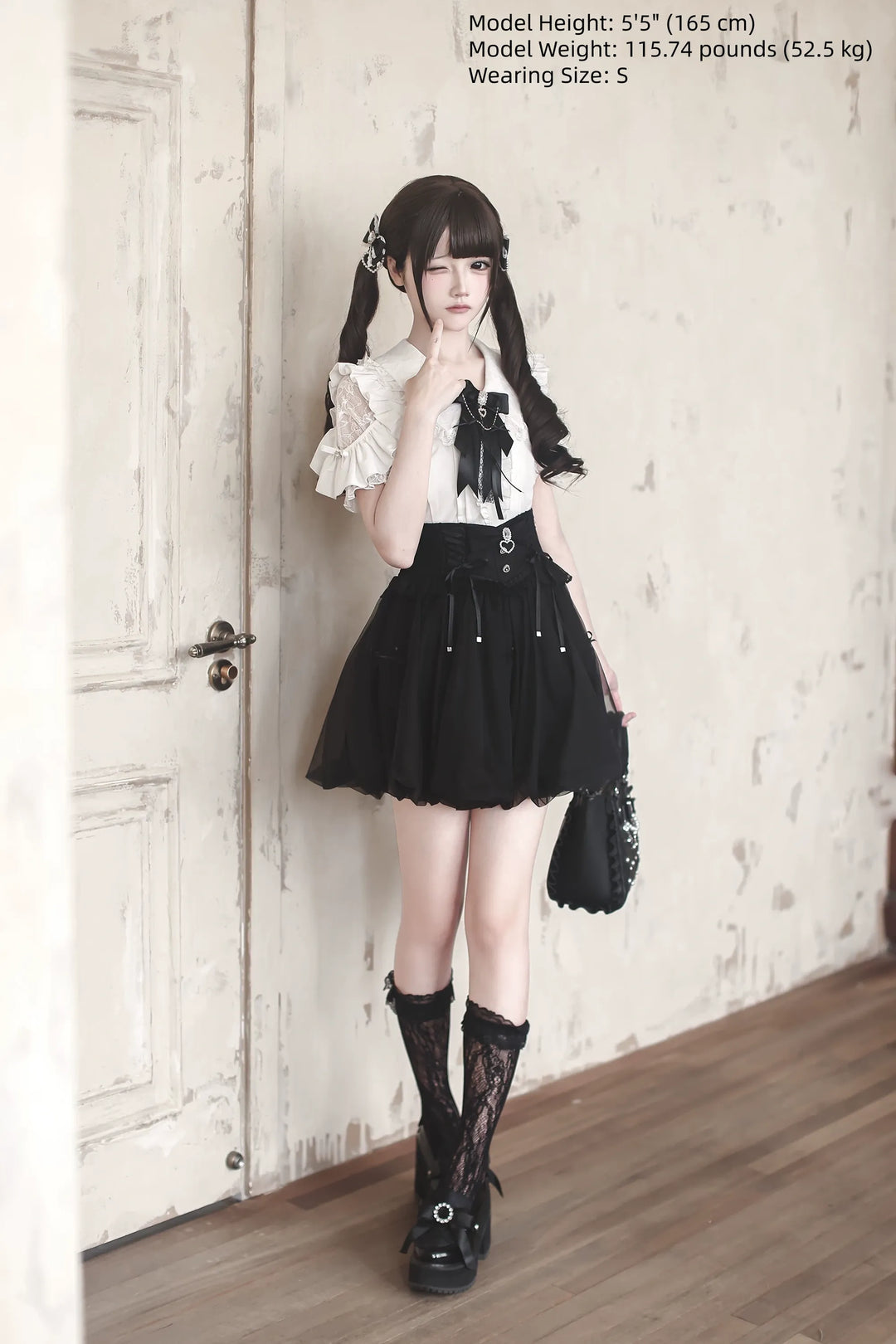 Jirai Kei Bubble Skirt, Rhinestone and Bows 45192:841948