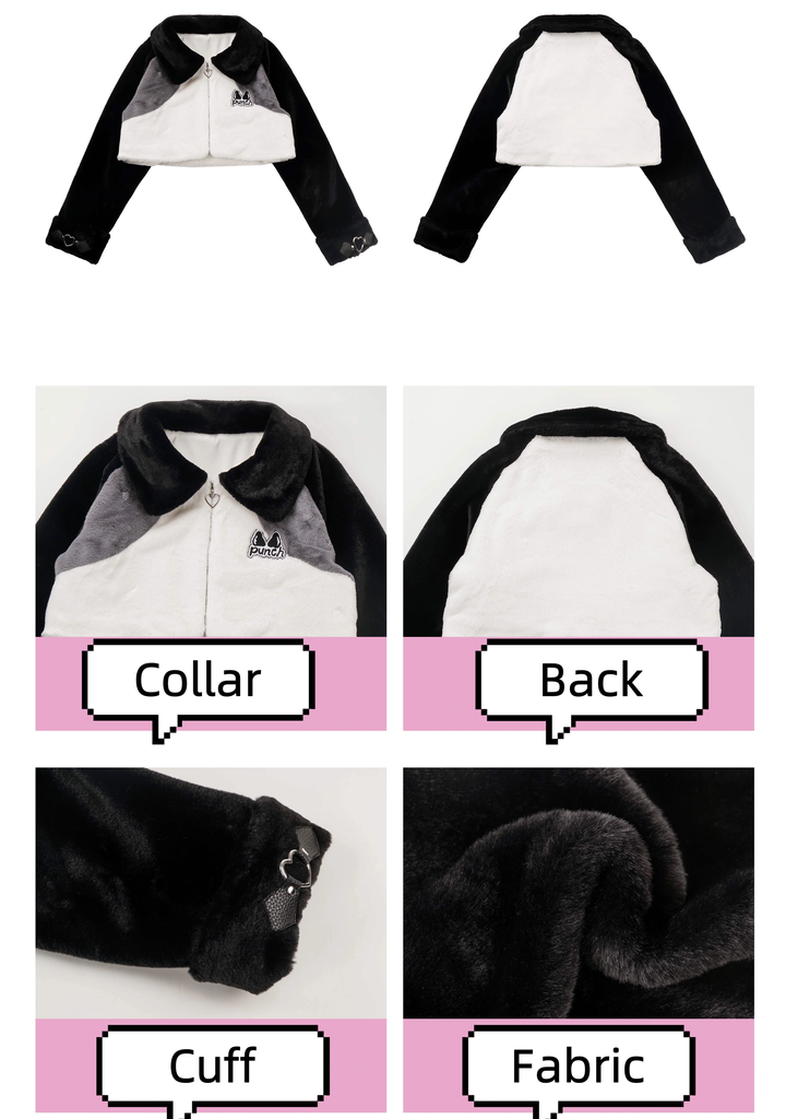 Punk Fashion Winter Coat Faux Fur Coat Fleeced Pants 40246:663458