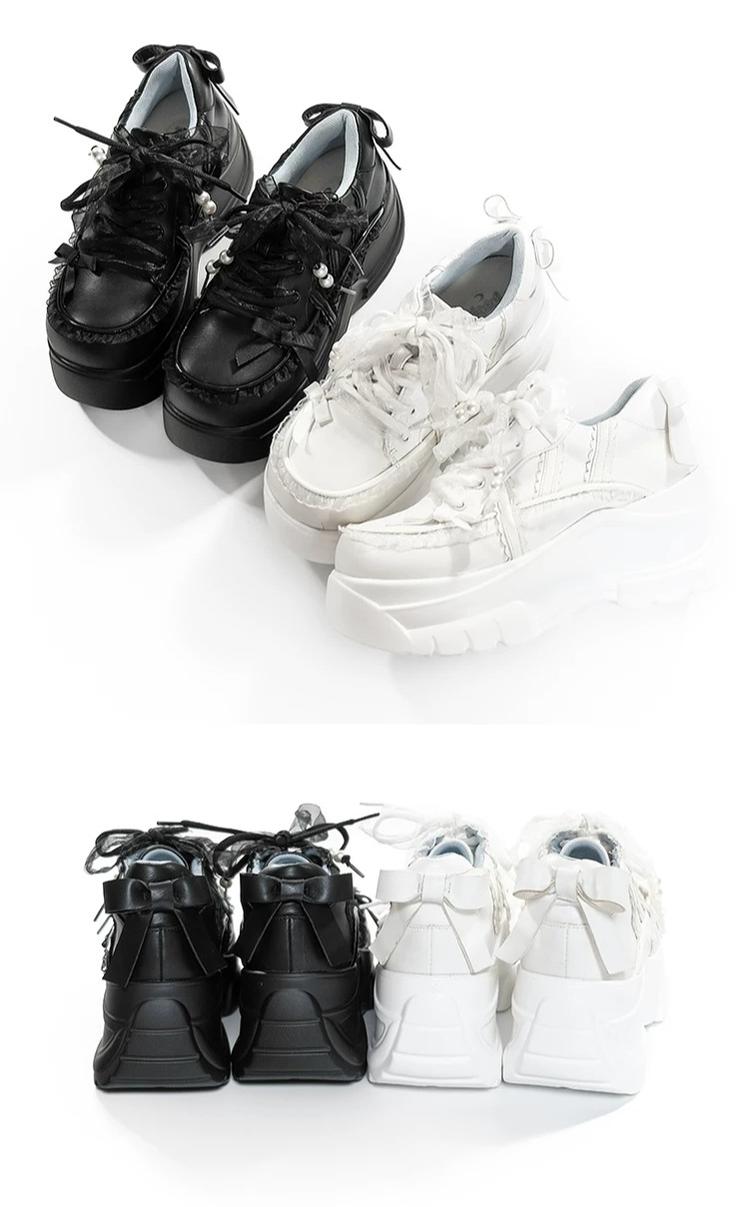 Jirai Kei High Platform Shoes, Lace Details 45748:861622
