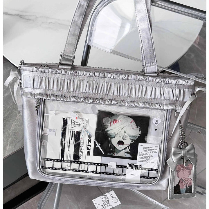 Lolita Itabag Ribbon Itabag Large Capacity Handbag Crossbody Bag (Silver) 41754:719202