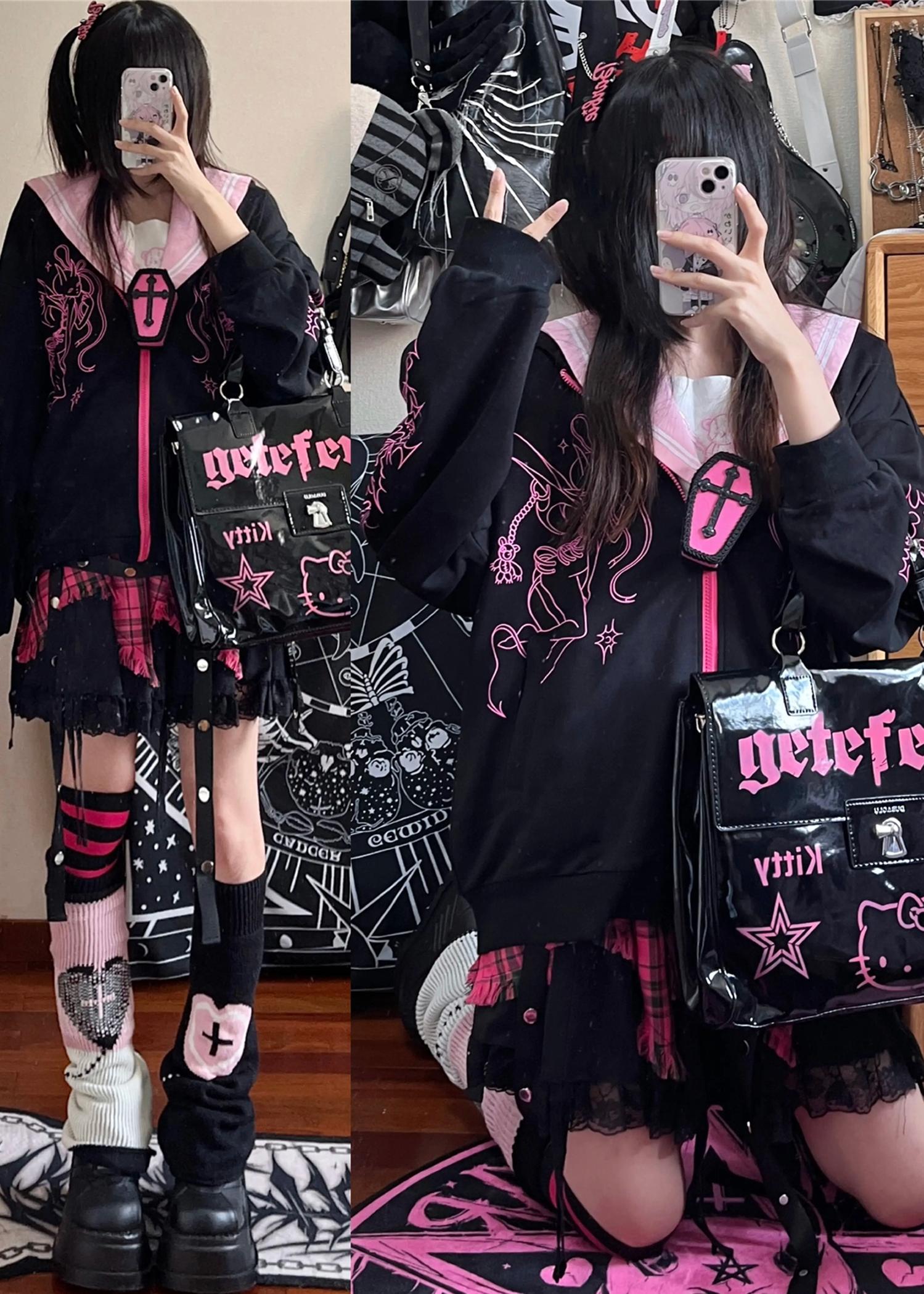 Jirai Kei Hoodie Spicy Girl Oversized Hoodie 34488:483834