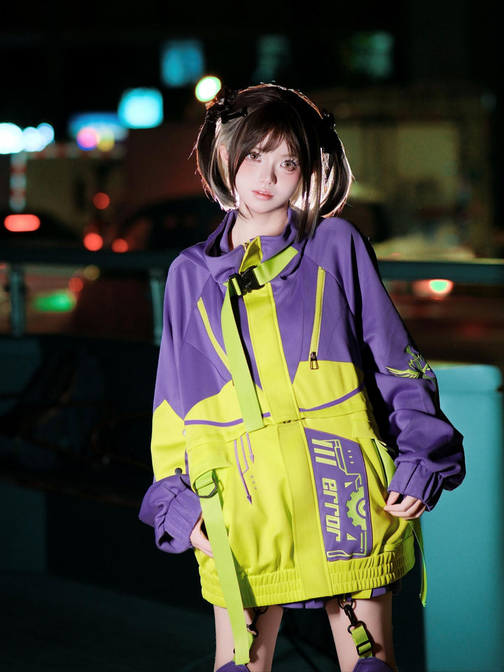 Cyberpunk Outfit, Detachable Jacket and Shorts Set (L M) 44424:810145