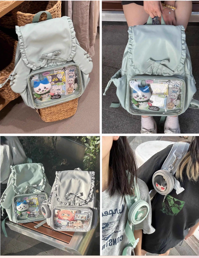 Kawaii Itabag Dual-Shoulder Backpack Bunny Ear Bag 40110:670704