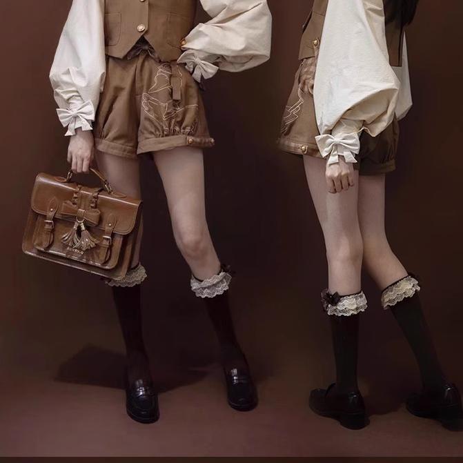 Kawaii Ouji Fashion Coffee Blouse Vest Shorts 22770:354074 22770:354074