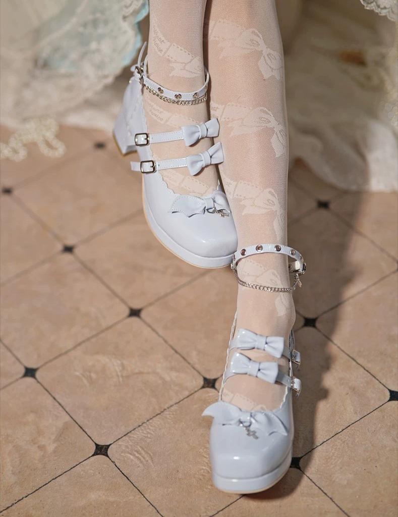 Halloween Gothic Lolita Heeled Shoes, Cross Pendant 45653:857589