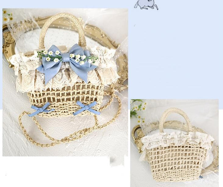 Mori Kei Bag Cottagecore Woven Bag Lolita Lace Bag 36442:522976 36442:522976