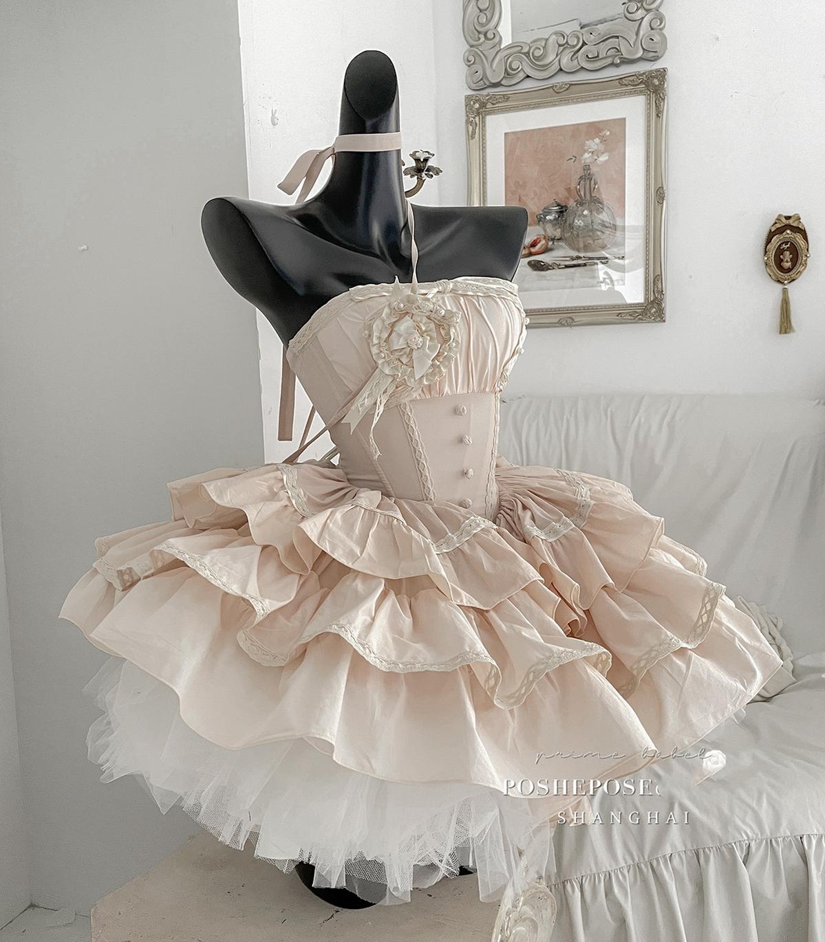 Lolita Dress Fishbone Dress Corset Dress Multicolor 36380:540662