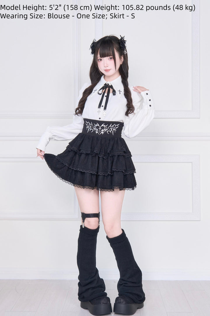 Jirai Kei Skirt Outfit, Cross Embriodery 43942:790186