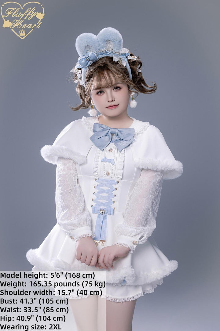 IP Collab Jirai Kei Dress Set, Detachable Fluffy Cape 44146:798076