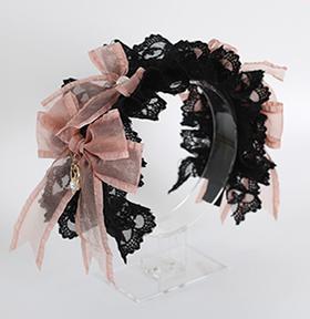 Jirai Kei Black Pink Headband Hat Hair Accessories 22532:322692 22532:322692