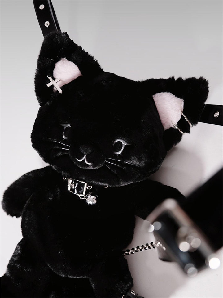 Kawaii Black Bag Devil Cat Plush Backpack 34892:482346 34892:482346