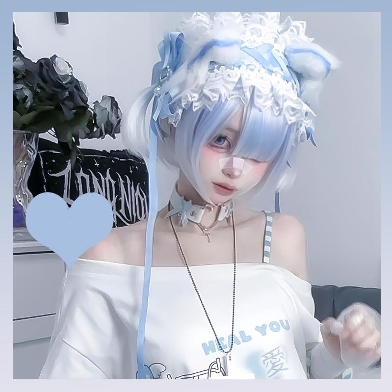 Lolita Wig Tenshi Kaiwai Blue Wig Double Ponytails 35054:483168