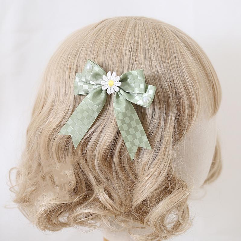 Lolita Headdress Mori Kei Hair accessory Matcha Green Lace Brooch Clasp 36426:520766 36426:520766