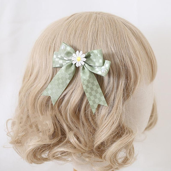 Lolita Headdress Mori Kei Hair accessory Matcha Green Lace Brooch Clasp 36426:520766 36426:520766