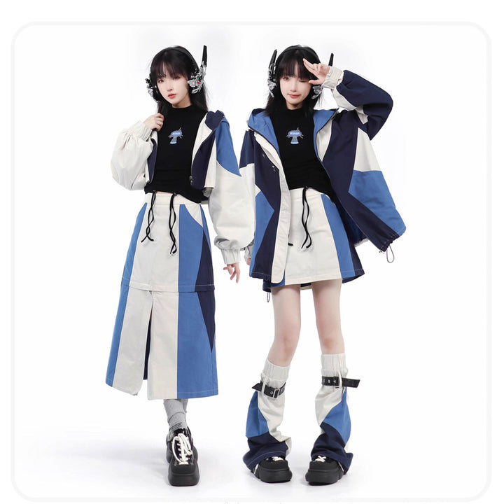 Blue Casual Outfit Set Futuristic Mechanical-Design 29372:355152 29372:355152