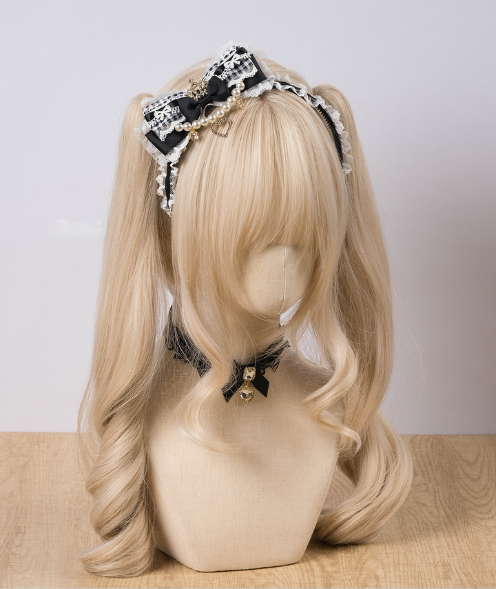 Jirai Kei Headband, Mini Crown & Rhinestone Pendant 44955:838751