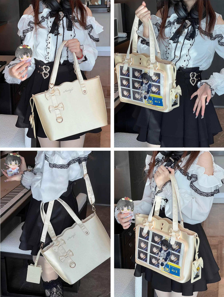 Kawaii Itabag Large Capacity Handbag With Bow Details 38032:582242