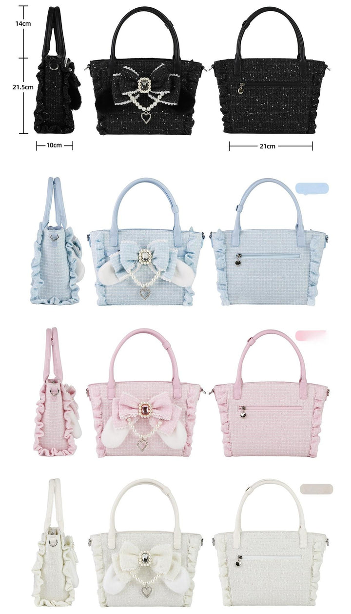 Ryousangata Style Handbag, Bow and Plush Ears 43680:782758