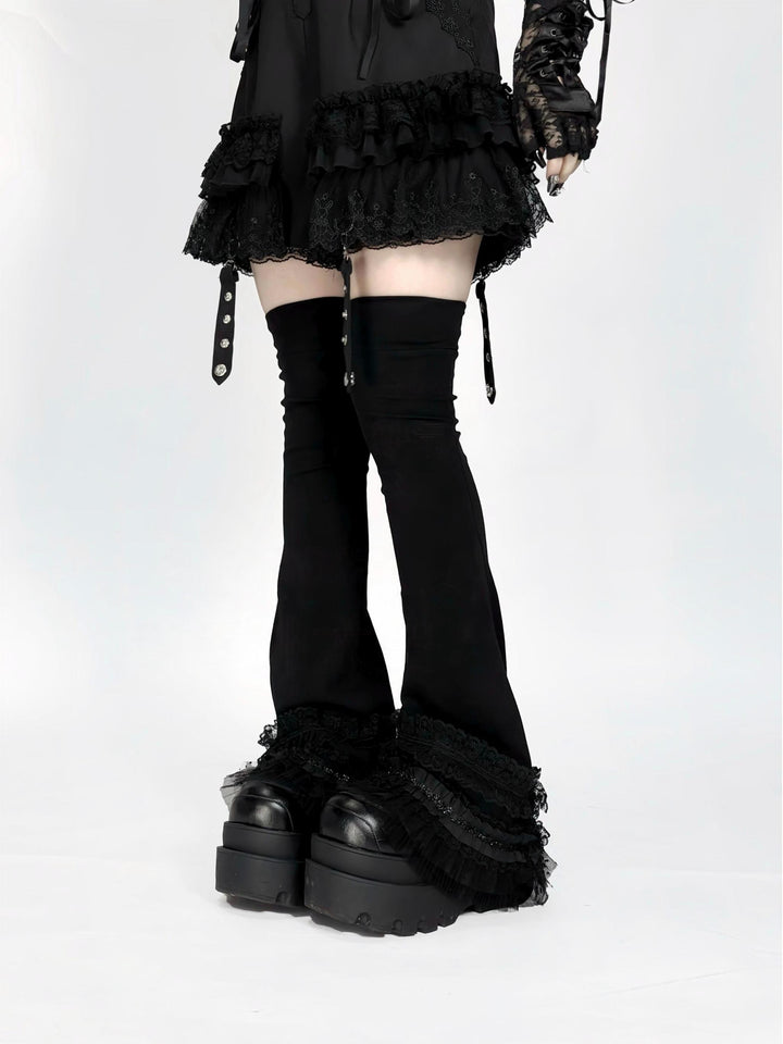 Subculture Leg Warmers Black Lace Over-The-Knee Leg Covers 41450:698356