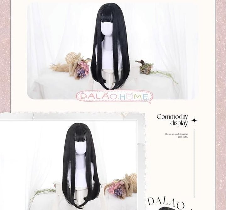 Harajuku Fashion Lolita Black Straight Long Wig 22812:330542